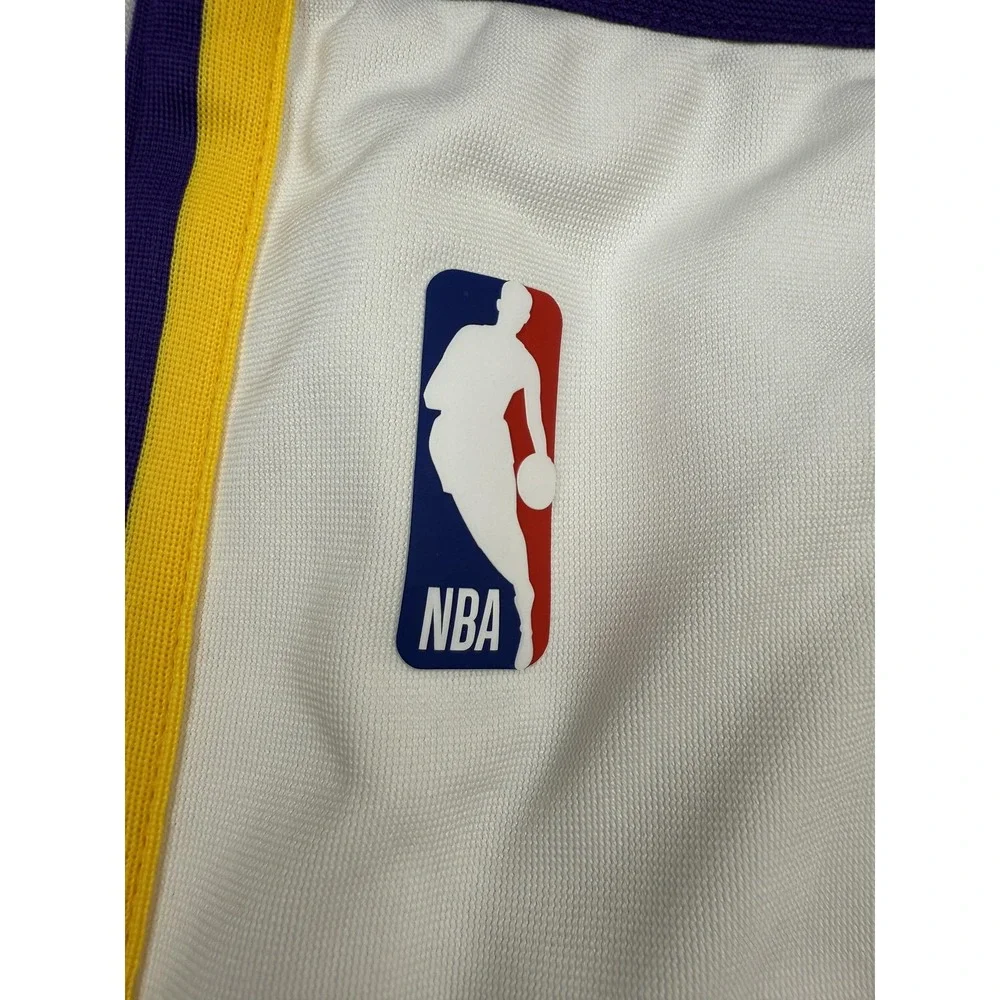 Los Angeles Lakers Shorts Men 48R 3XL White Purple NBA Basketball Nike VaporKnit